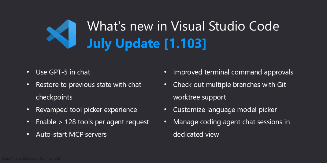 VS Code 1.103でGPT-5搭載！チェックポイントやGitワークツリーも気になるアップデート