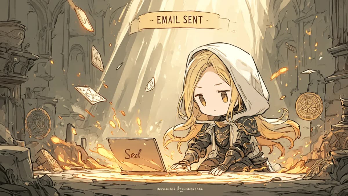 Image of メールを送るとエルデング風の演出が流れる!Elden Email