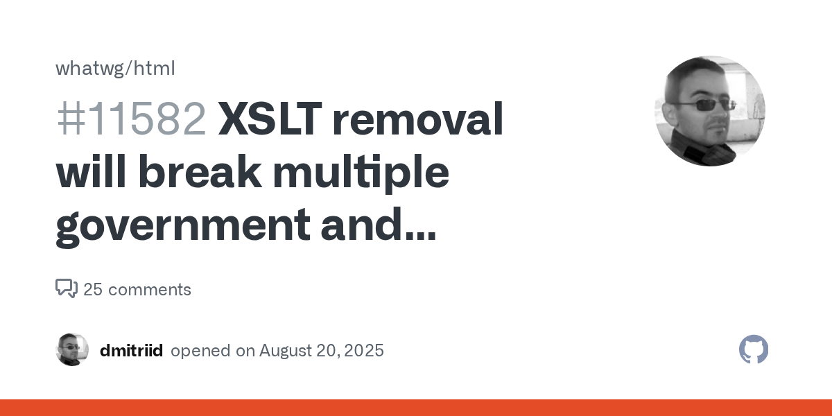 XSLTがなくなると世界中の政府サイトが困っちゃう話🧐